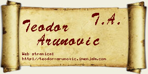 Teodor Arunović vizit kartica